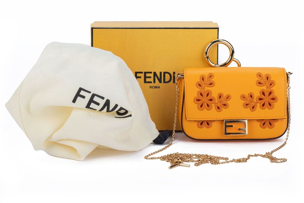 Fendi Baguette Bag Charm Floral NIB