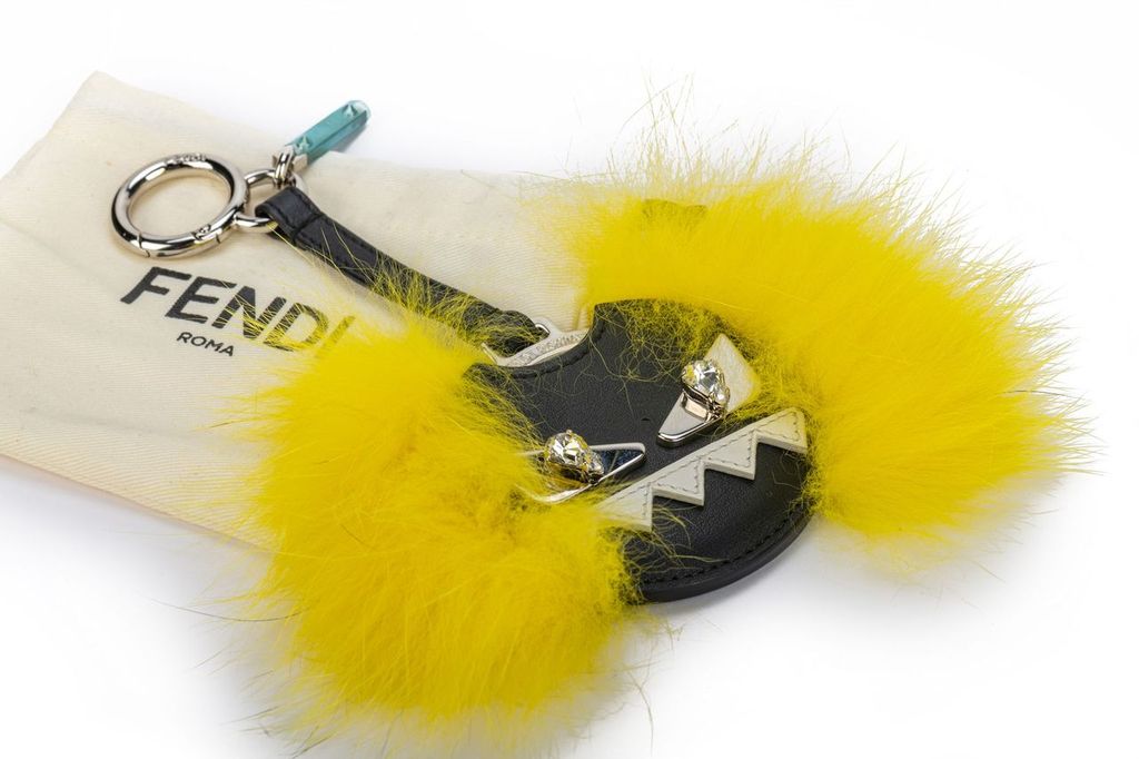Fendi New Monster Key Ring Yellow