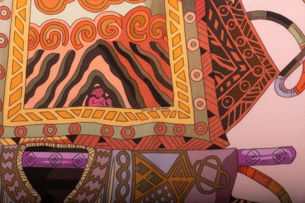 Hermès Voyage en etoffes Cashmere Shawl