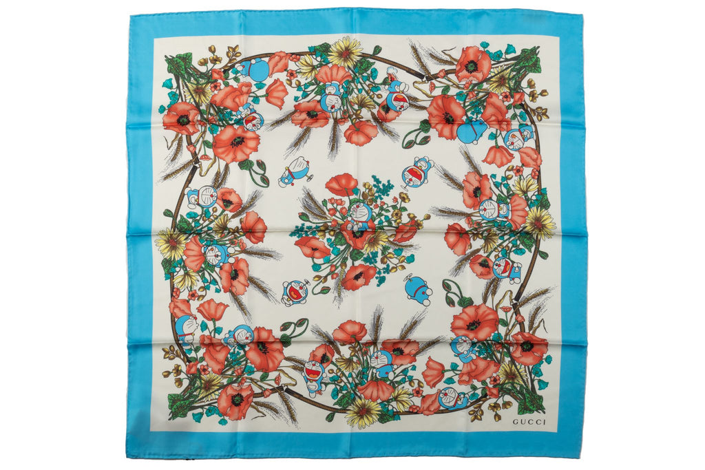 Gucci NEW LIm. Ed . Doraemon Silk Scarf