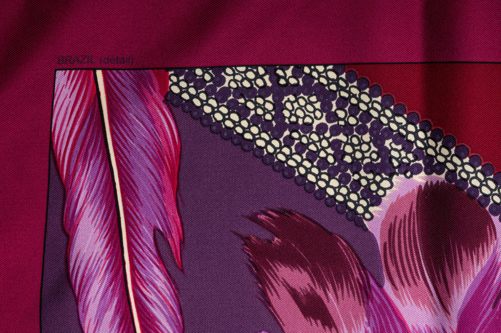 Hermès Brazil Purple Silk Scarf