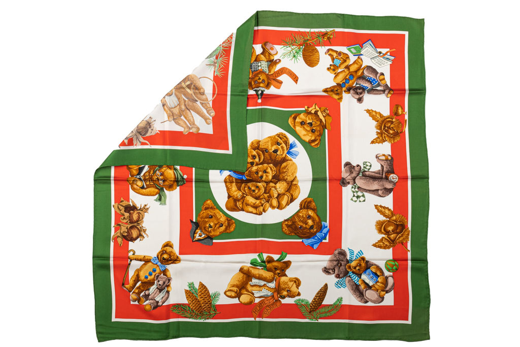 Hermès Collectible Teddy Bear Silk Scarf