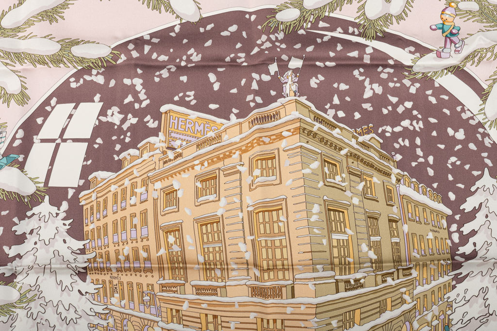 Hermès Rare Noel au Faubourg Pink Scarf