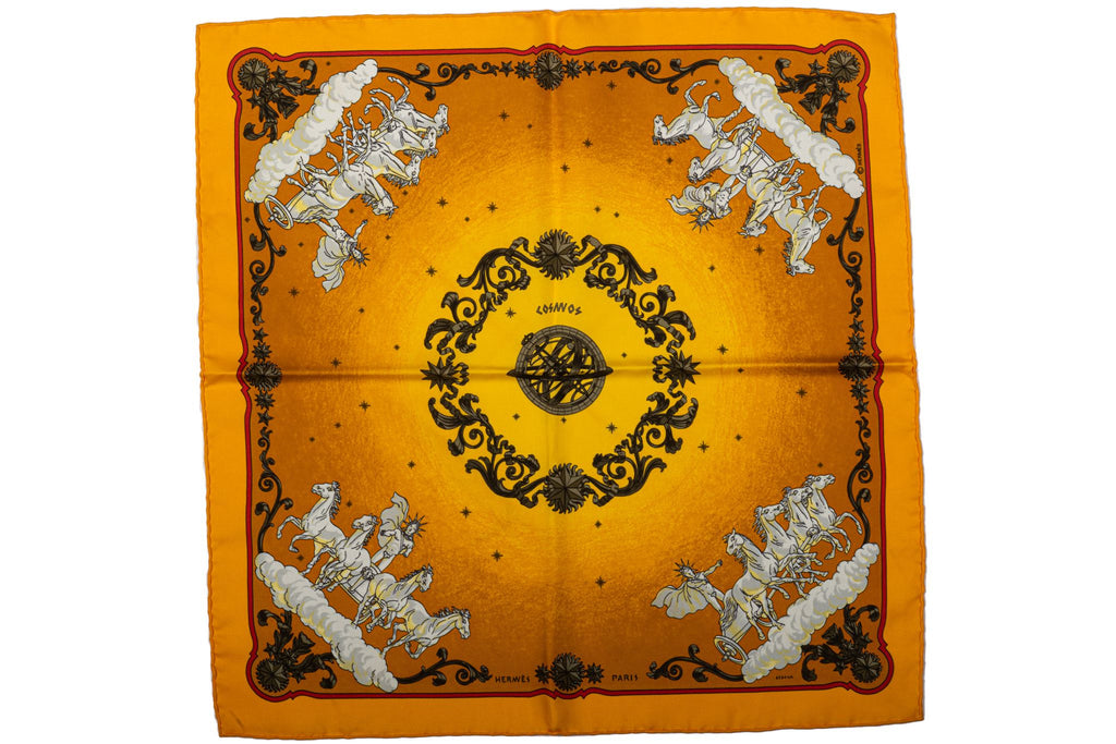 Hermès Yellow Silk Cosmos Scarf