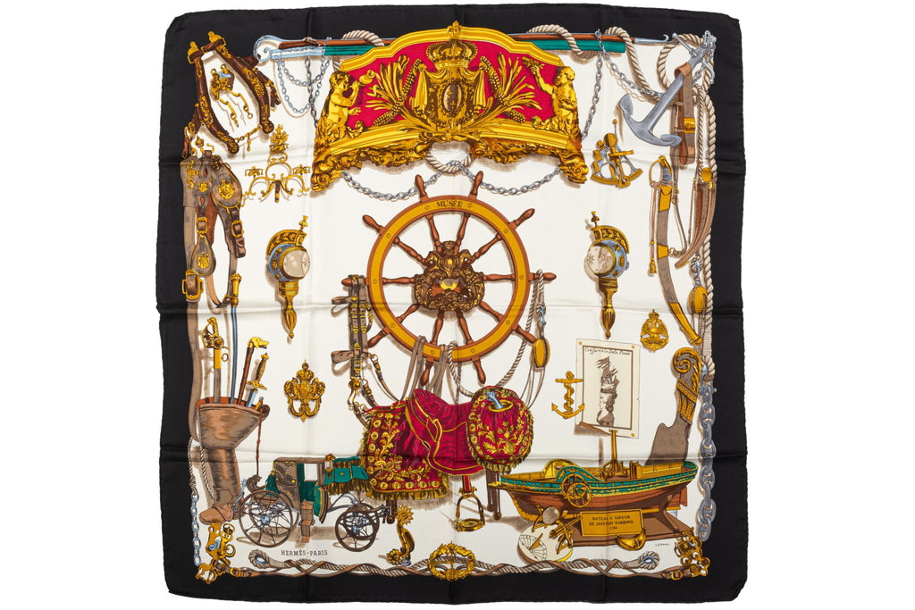 Hermes Bateau A Vapeur Silk Scarf