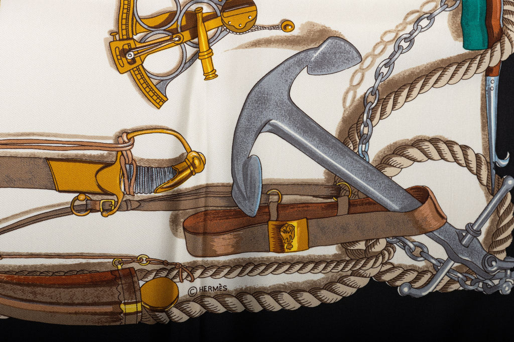 Hermes Bateau A Vapeur Silk Scarf