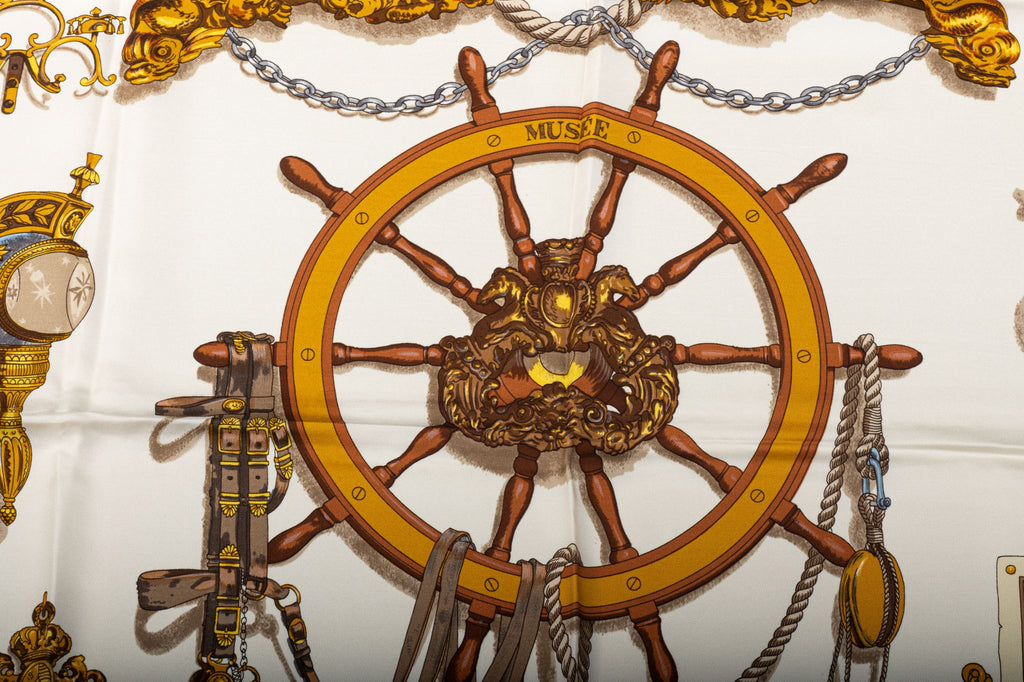 Hermes Bateau A Vapeur Silk Scarf