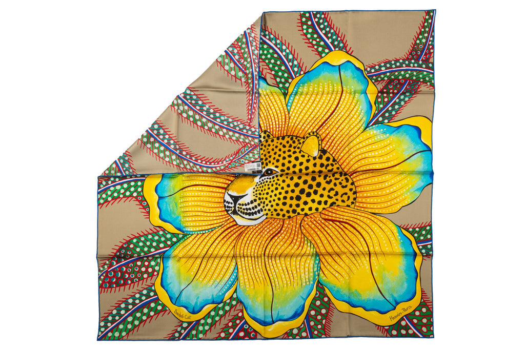 Hermes New Taupe Yellow Baobab Scarf