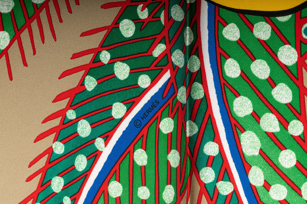 Hermes New Taupe Yellow Baobab Scarf