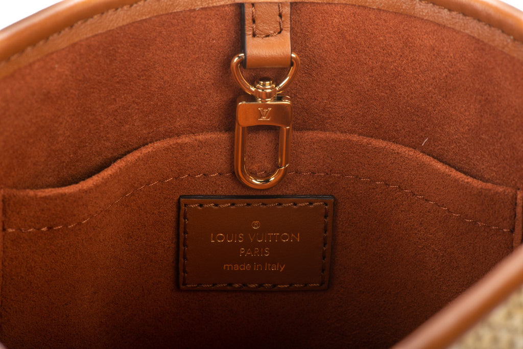 Vuitton BNIB Petit Raffia Bucket Caramel