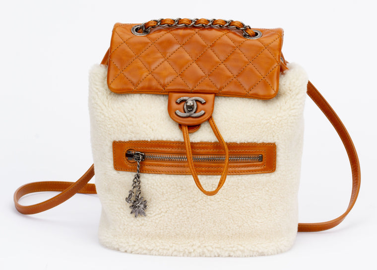 Chanel New Shearling Brown Backpack
