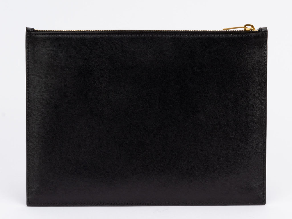 Yves Saint Laurent Wicker Clutch Black