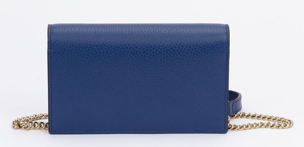 Gucci NIB Blue Letaher Cross Body Bag