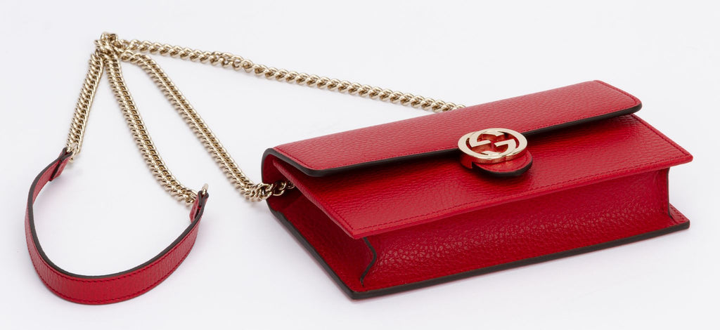 Gucci NIB Red Leather Cross Body Bag