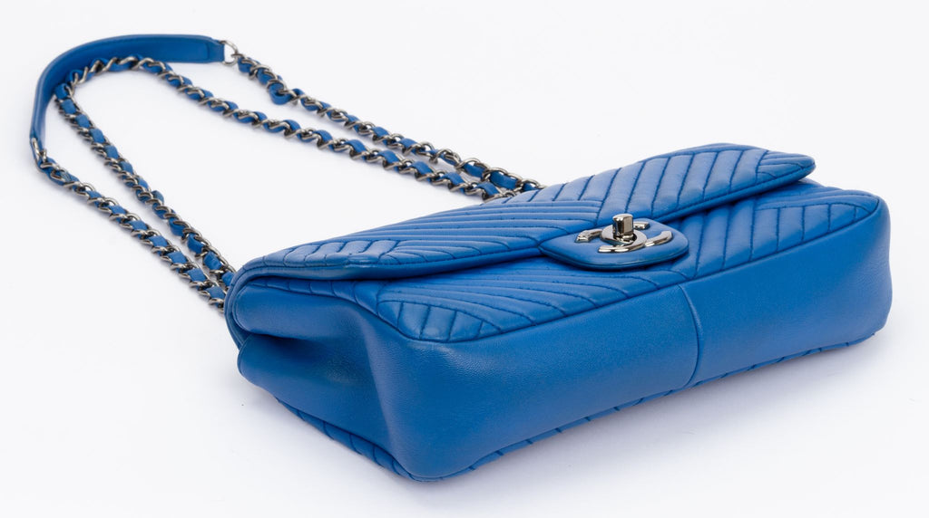 Chanel Blue Izmir Single Quilted Flap