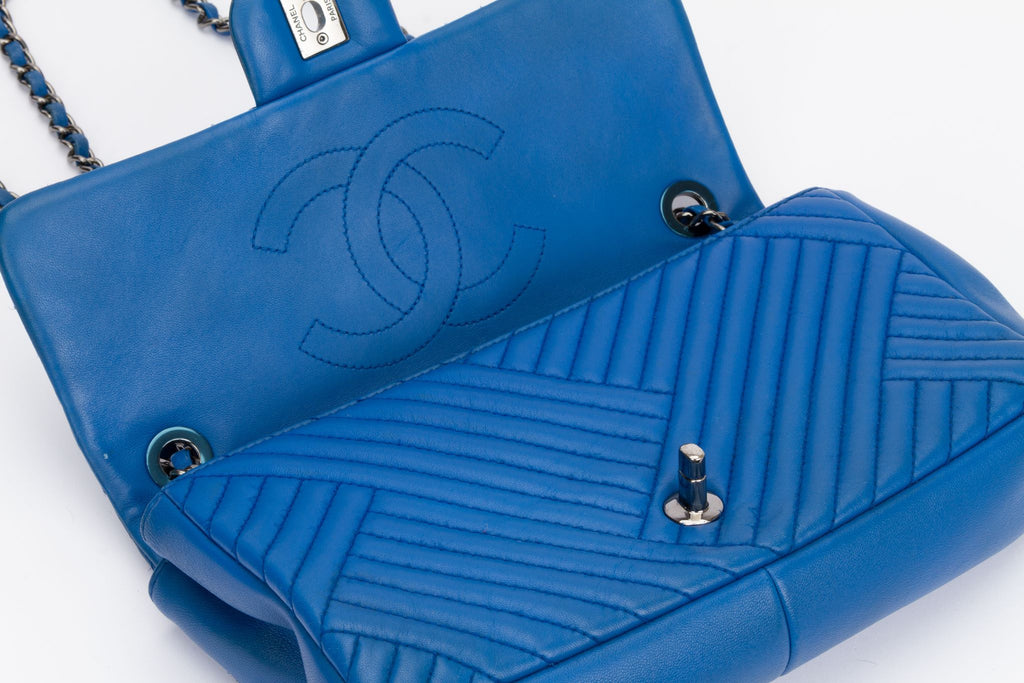 Chanel Blue Izmir Single Quilted Flap