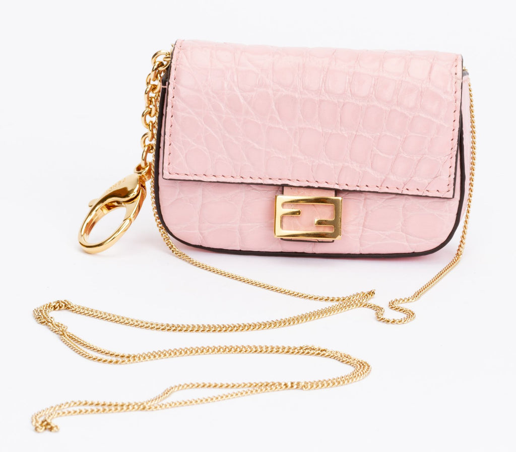 Fendi Nano Baguette Charm Pink Cayman