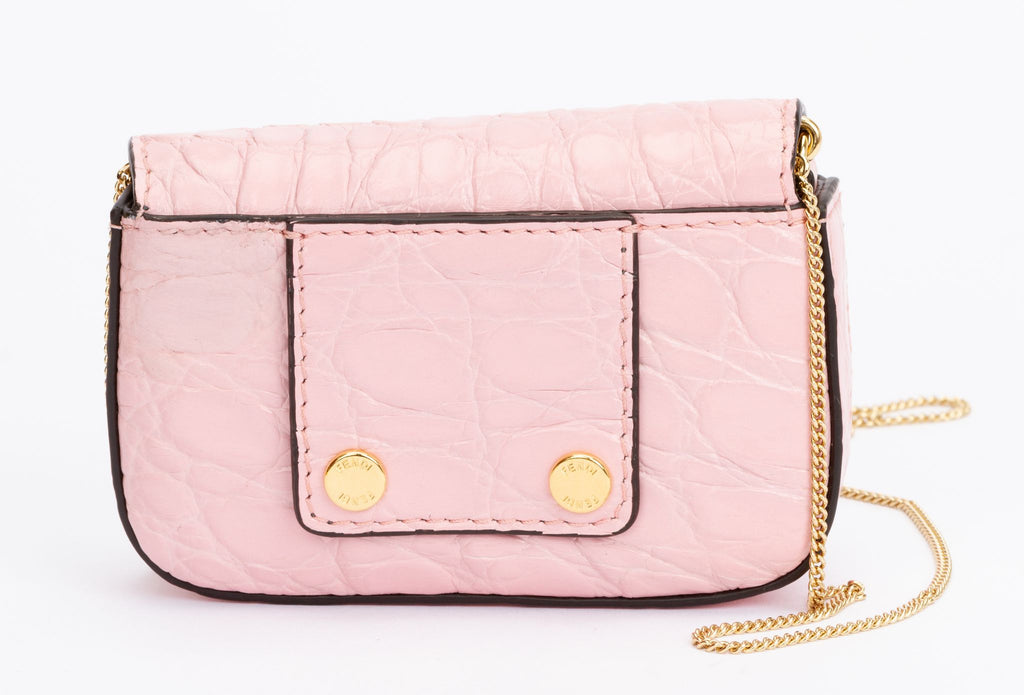 Fendi Nano Baguette Charm Pink Cayman