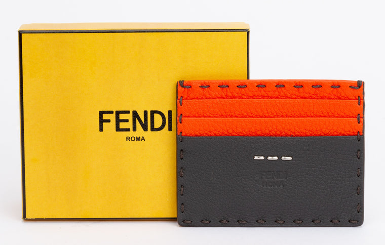 Fendi NIB Selleria 2 Tone Card Case