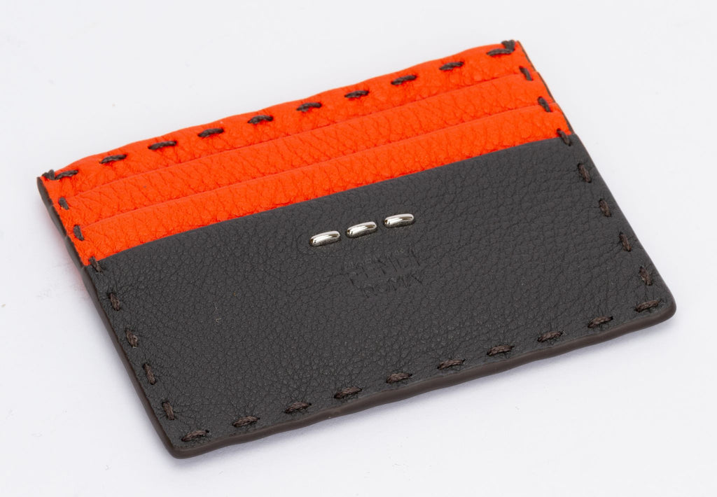 Fendi NIB Selleria 2 Tone Card Case
