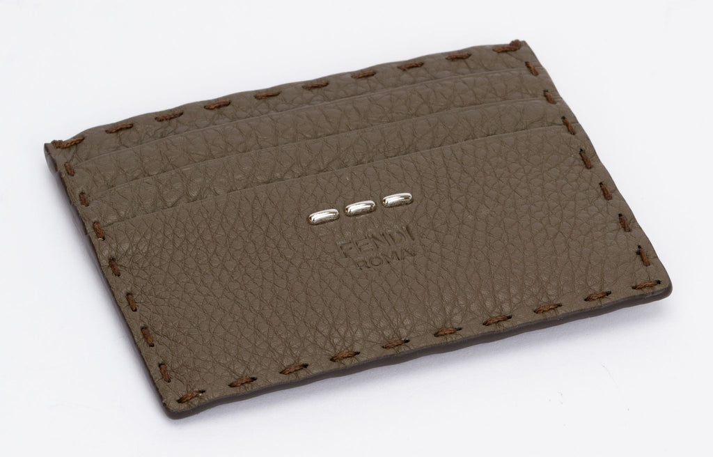 Fendi Selleria Card Holder Etoupe
