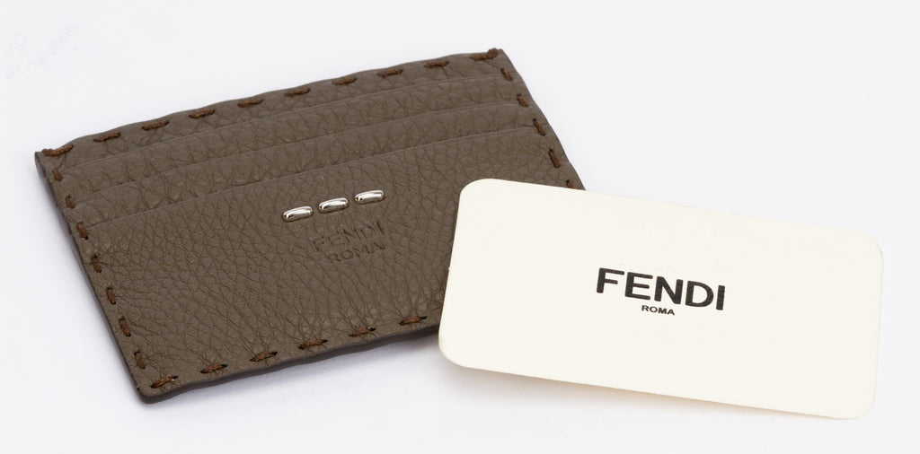 Fendi Selleria Card Holder Etoupe
