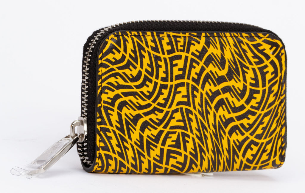 Fendi Vertigo Zipper Wallet Yellow