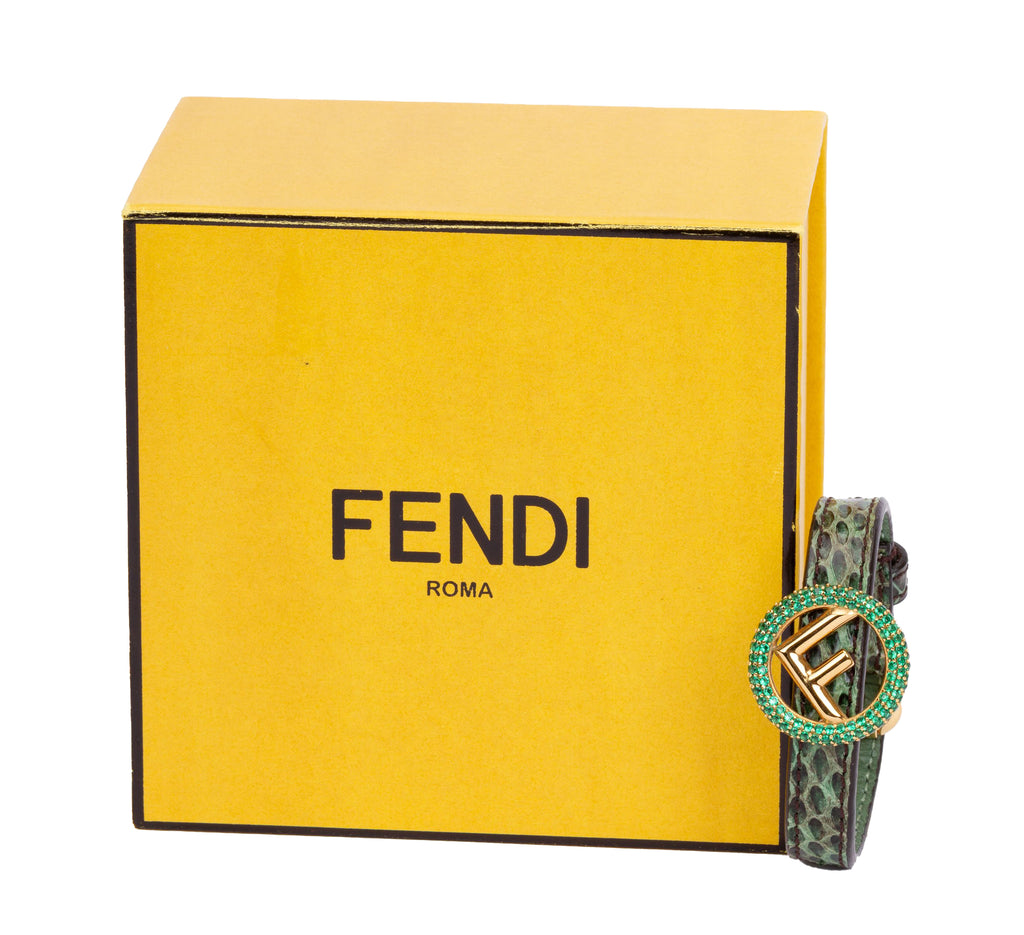 Fendi Snake Pattern Bracelet Green