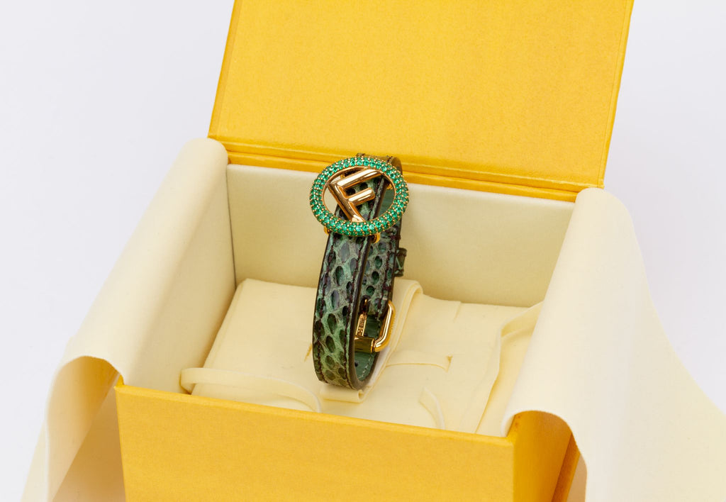 Fendi Snake Pattern Bracelet Green