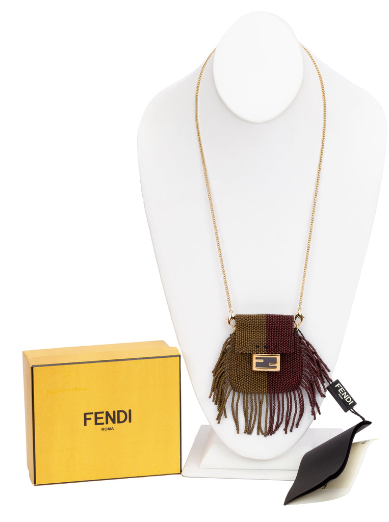 Fendi Micro Beads Baguette Brown