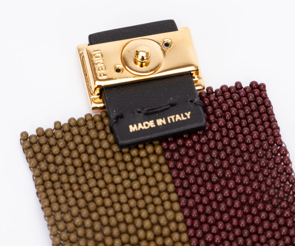 Fendi Micro Beads Baguette Brown