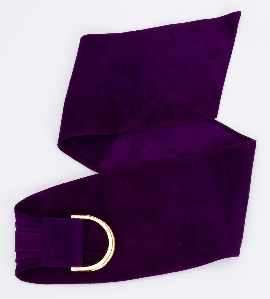 Fendi Vintage Wide Purple Suede Belt