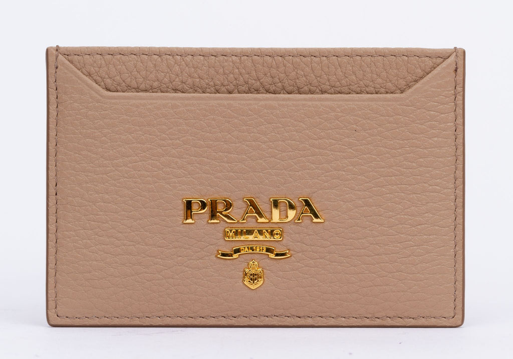 Prada NIB Card Holder Beige
