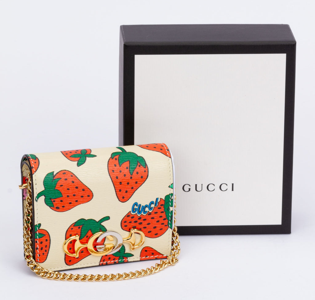 Gucci Zumi Strawberry Card Case Bag