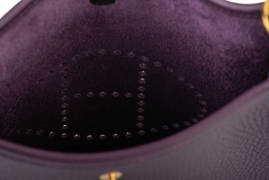 Hermes BNIB Cassis Mini Evelyne Gold