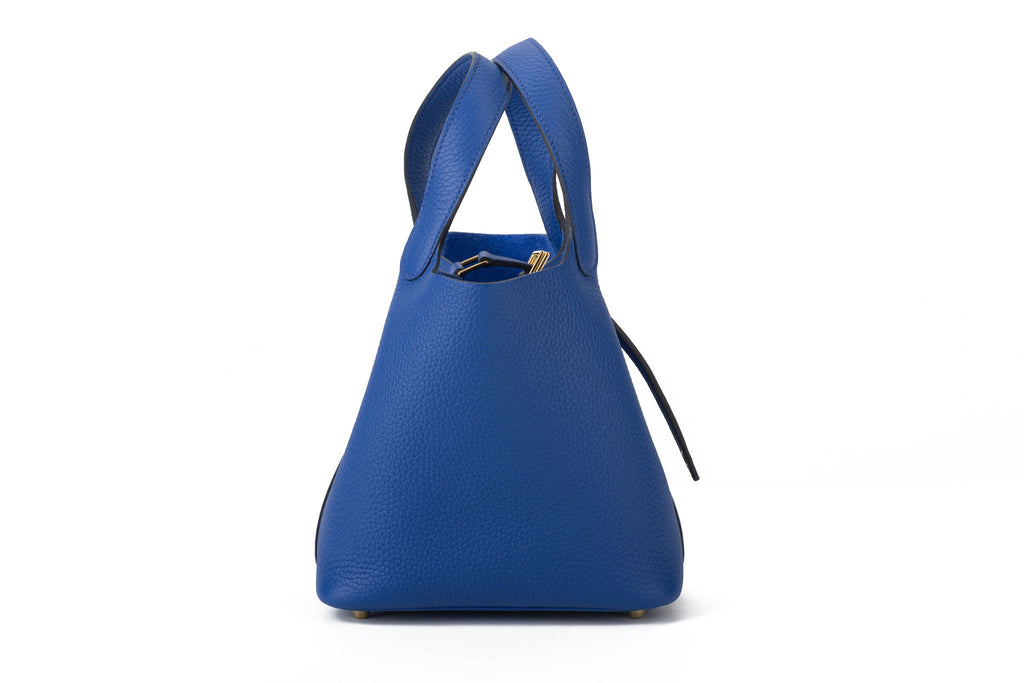 Hermès BNIB Bleu Royal Gold 18 Picotin