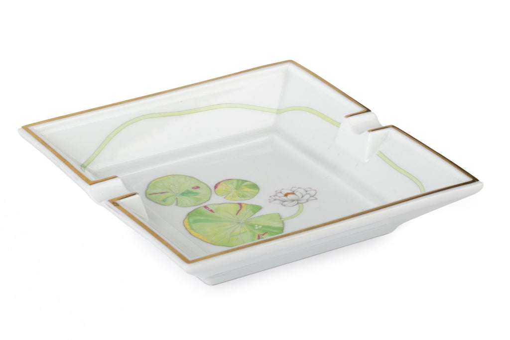 Hermès White Green Water Lili Ashtray