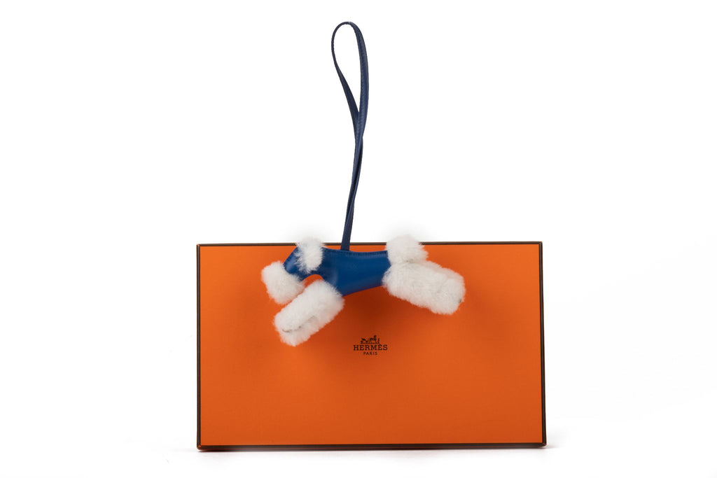 Hermès BNIB Blue Shealing Dog Charm