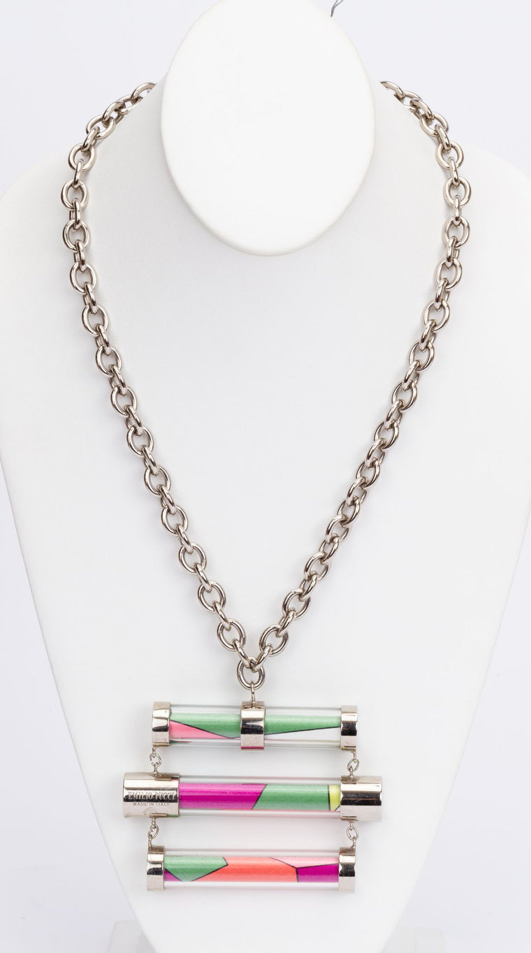 Pucci Lucite / Silk Necklace With Box