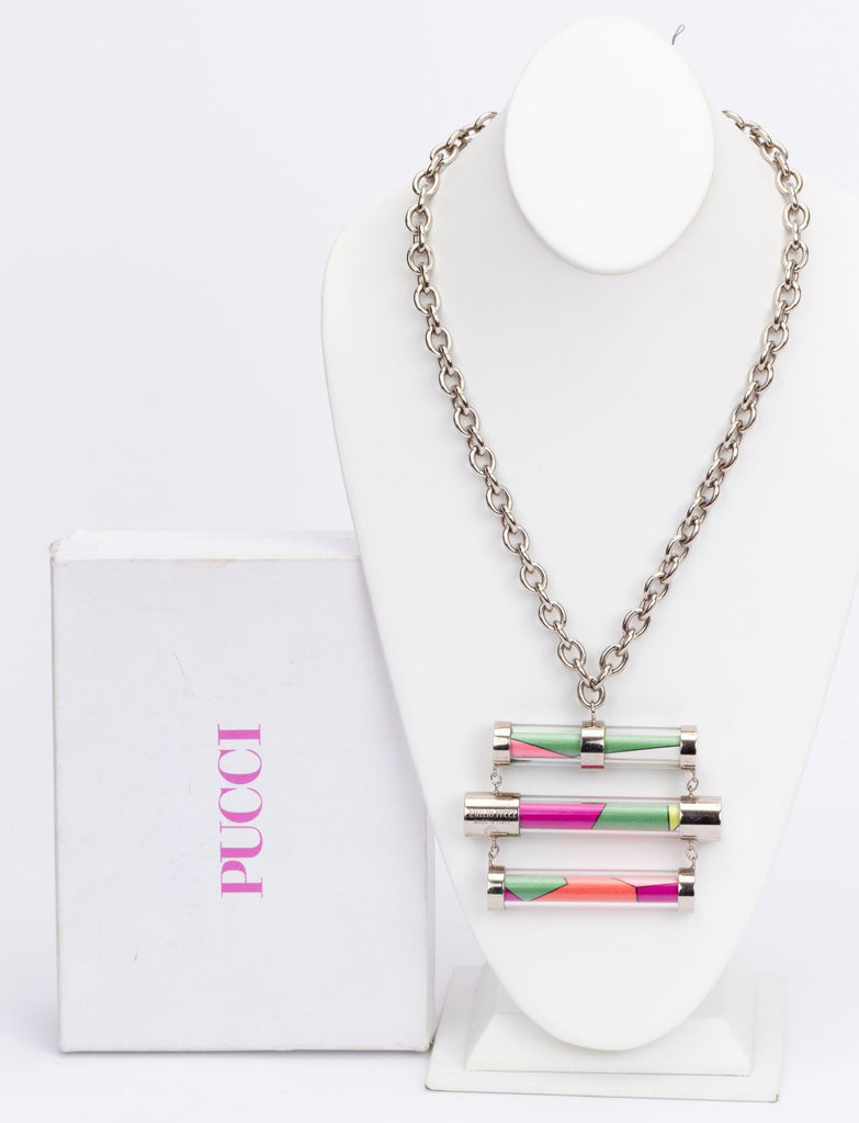Pucci Lucite / Silk Necklace With Box