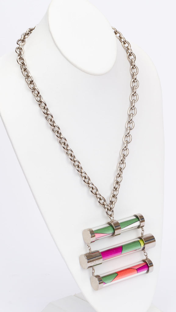 Pucci Lucite / Silk Necklace With Box