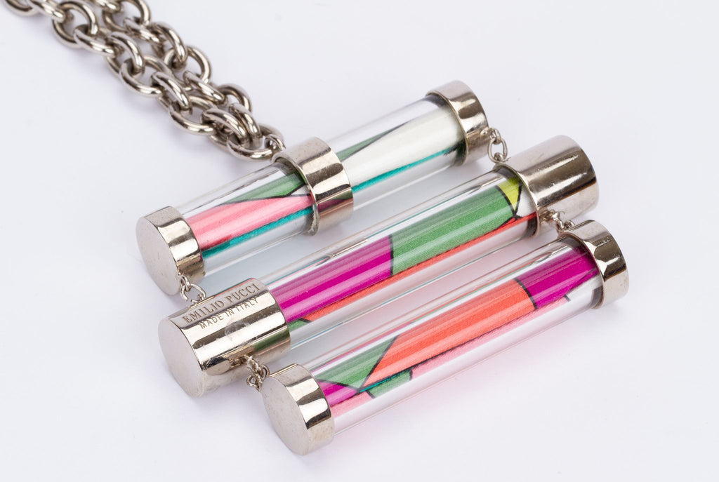 Pucci Lucite / Silk Necklace With Box