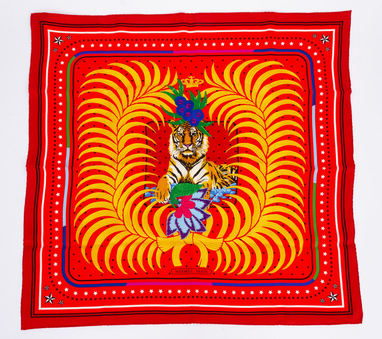 Hermès Tigre Royal Fleuri Scarf