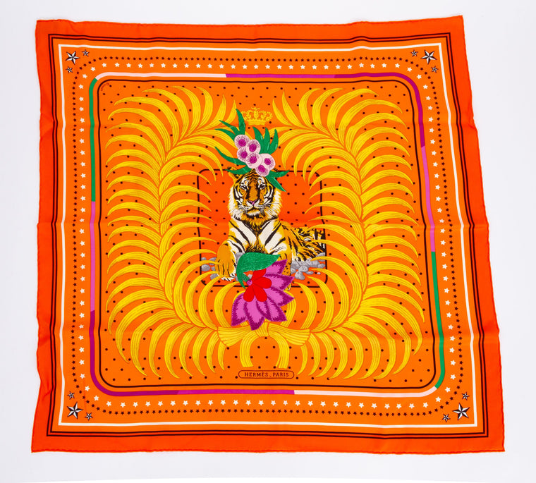 Hermès Tigre Royal Fleuri Scarf