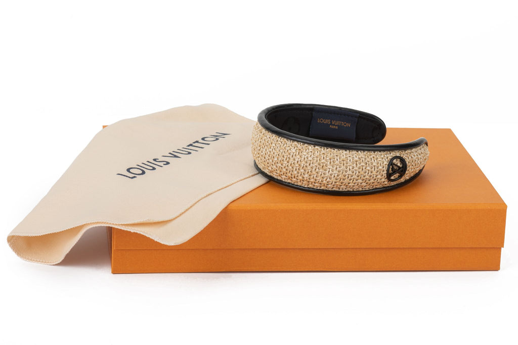 Vuitton BNIB Black Raffia Headband