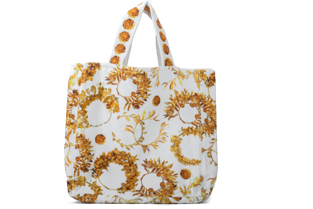 Chanel New White Terry Cloth Beach Bag