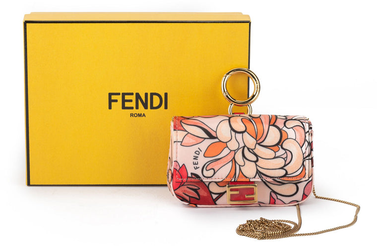 Fendi BNIB Flower Nano Baguette Silk