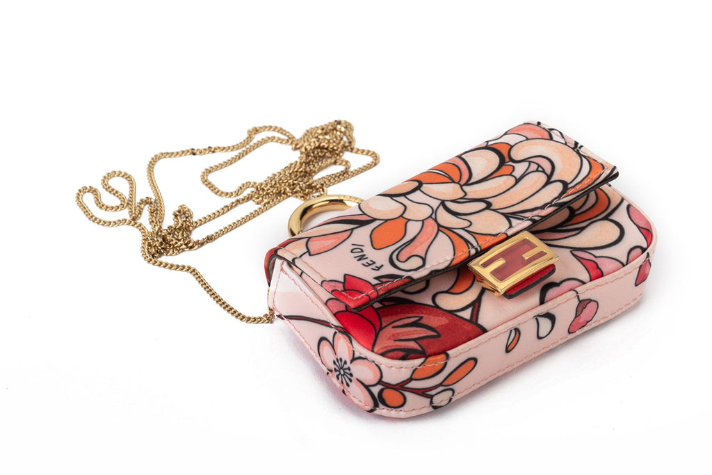 Fendi BNIB Flower Nano Baguette Silk