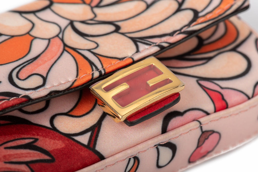 Fendi BNIB Flower Nano Baguette Silk