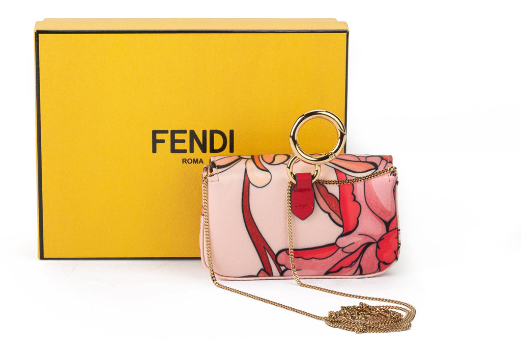 Fendi BNIB Flower Nano Baguette Silk